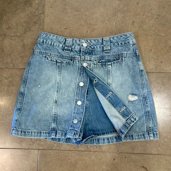 Free People Light Blue Denim Skort - Picture 10 of 16